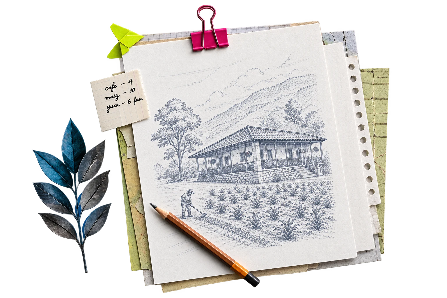 Archivo creativo: boceto de casa campesina